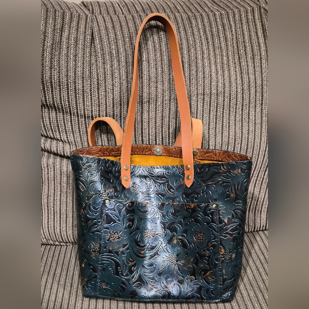 Hand Painted Portland Leather Goods Tote One Of A Kind Meadow